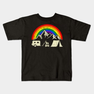 Th Lgbt Camping Rainbow Gay Flag Costume Kids T-Shirt